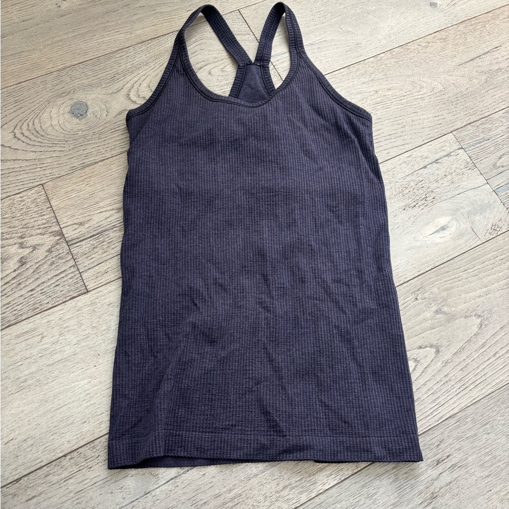 Women's Navy Ribbed Tank Top